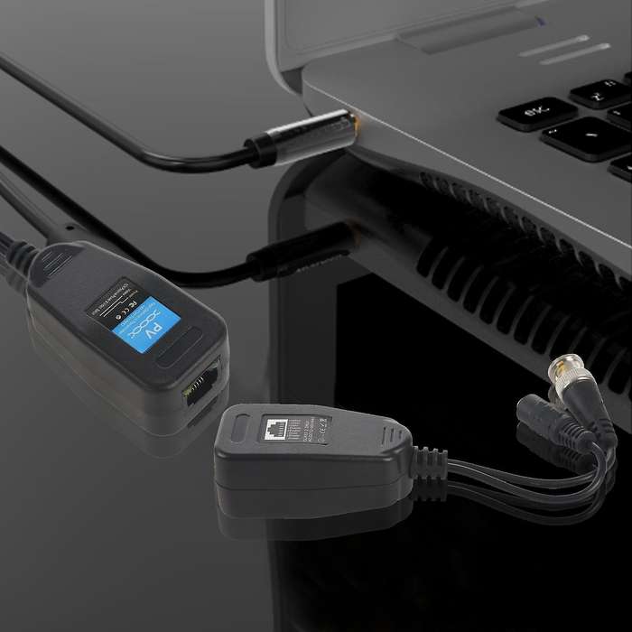4 Pairs Passive Video Balun Transmitter & Transceiver with Cable