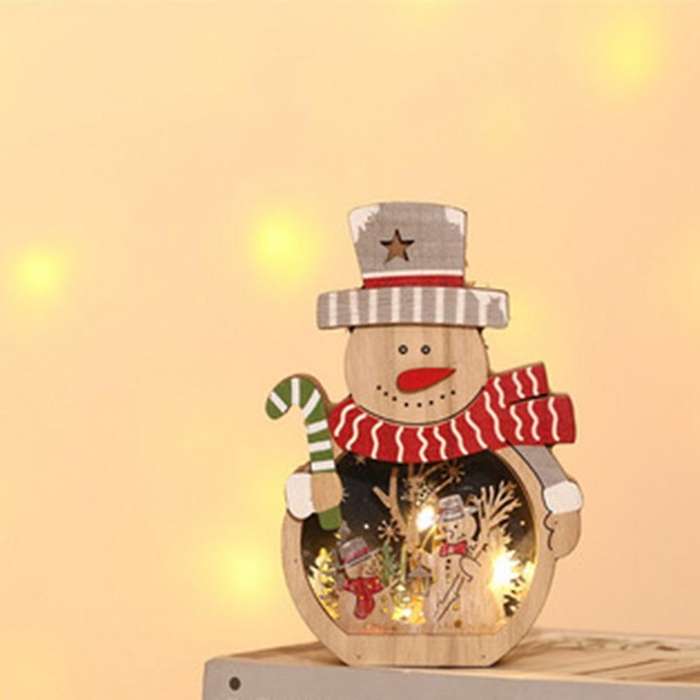 Nordic Wooden Santa Claus Desktop Ornaments Christmas Decor-senior