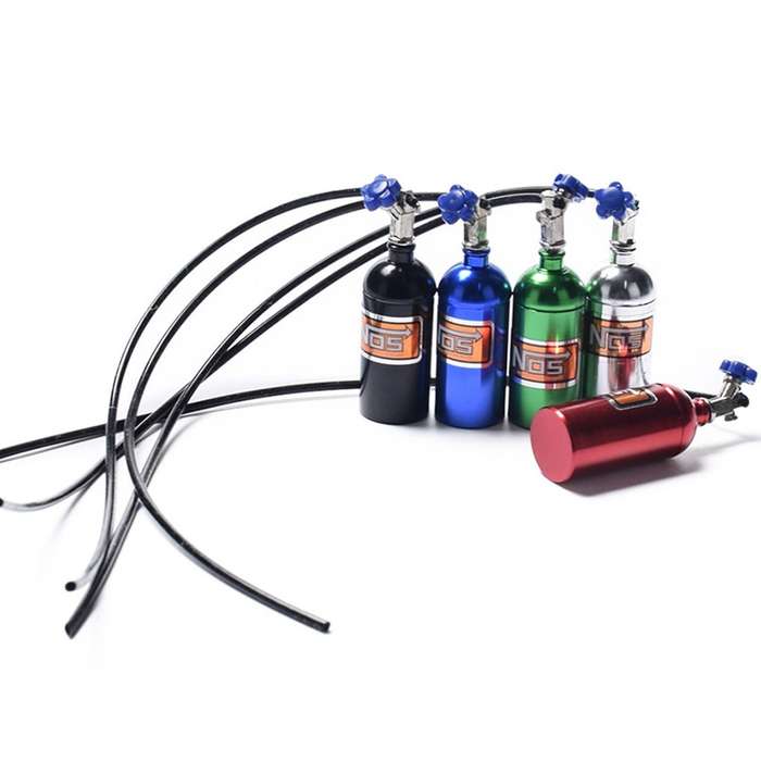 Metal Simulated Nos Nitrogen Bottle for 1/10 Rc Crawler Car -blue