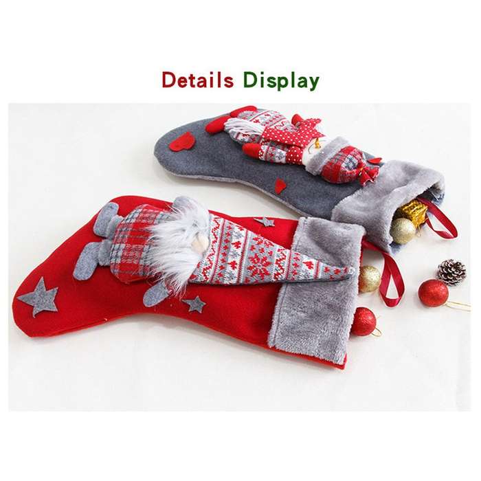 Christmas Stocking Large Xmas Gift Bags Decoration for Home Decor D