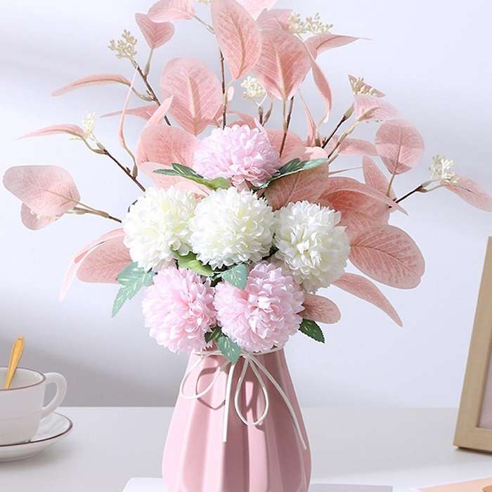 Hydrangea Artificial Flowers Wedding Bouquet Fake Flower(blue White)