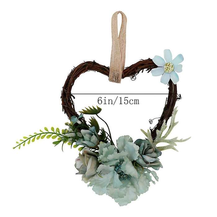 Wedding Flower Heart-shaped Wreath Party Wall Home Decoration, 6 Inch