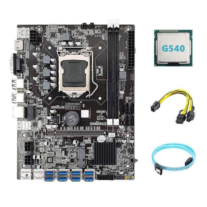 B75 Eth Mining Motherboard 8xpcie to Usb+g540 Cpu+sata3.0 Serial Port