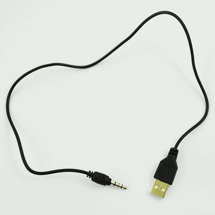 Black Usb A Type to 3.5mm Jack Plug Audio Data Cable for Mp3 Mp4