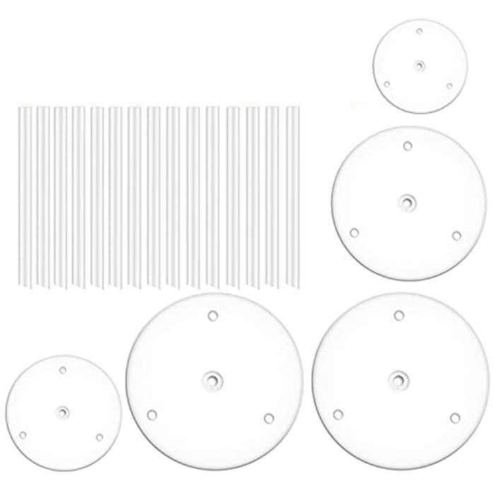 Cake Plate,5 Cake Stand, (9/12/16/20/20 Cm) with 15 Dowel Rods