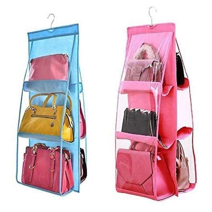 Hanging Closet Organizer, Hanging Handbag Purse Organizer (blue)