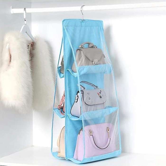 Hanging Closet Organizer, Hanging Handbag Purse Organizer (blue)