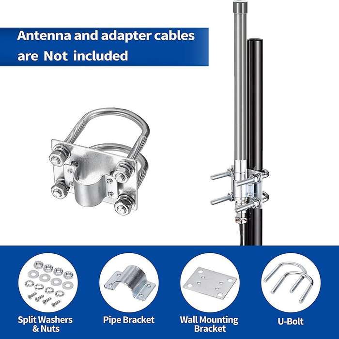 Antenna Mast Clamp Bracket with U-bolts Anti-rust Clamp Panel
