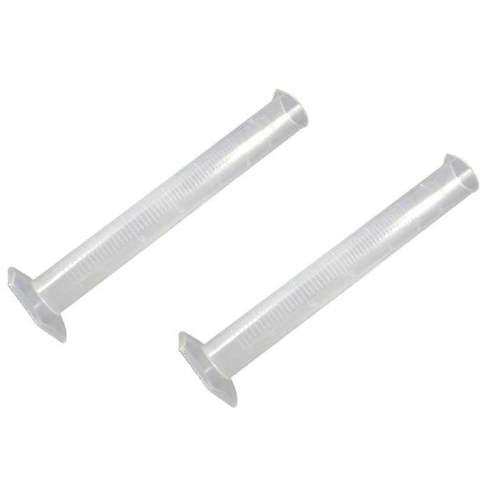 2x 250ml Clear White Plastic Liquid Measurement Graduated Cylinder