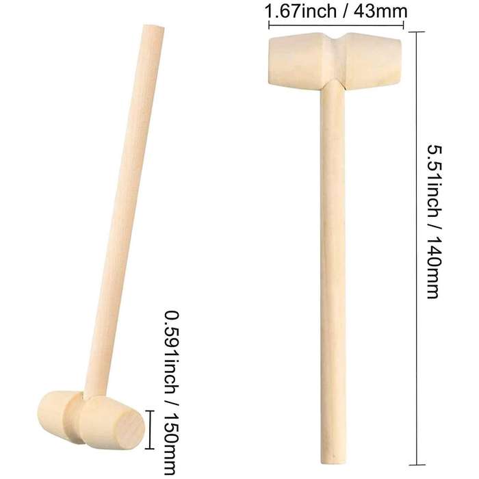 22 Pcs Mini Wooden Hammers Mallet Pounding Toy for Boys Girls, Tool