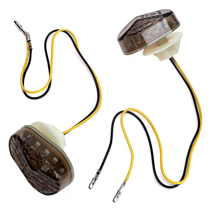 Motorcycle Flush Mount Turn Signals Light Led Flasher Indicator Black