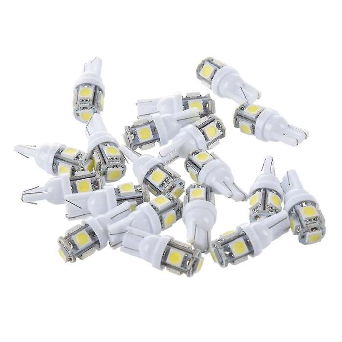 20pcs T10 194 168 W5w 5 5050 Smd Led Light Bulb Xenon Whit
