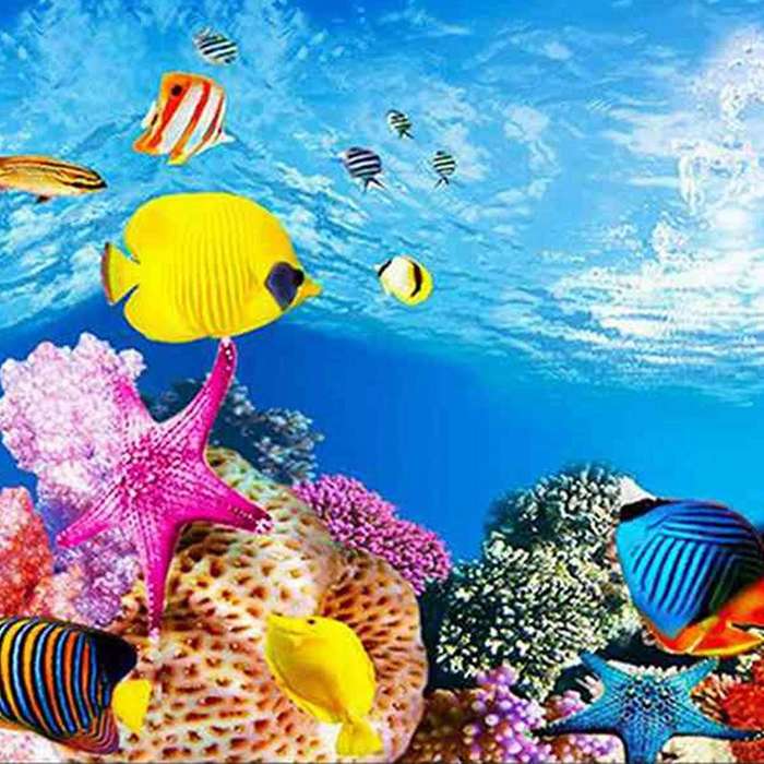 Wallpaper Background Aquarium Decorative Fish Tank Sticker40x82cm