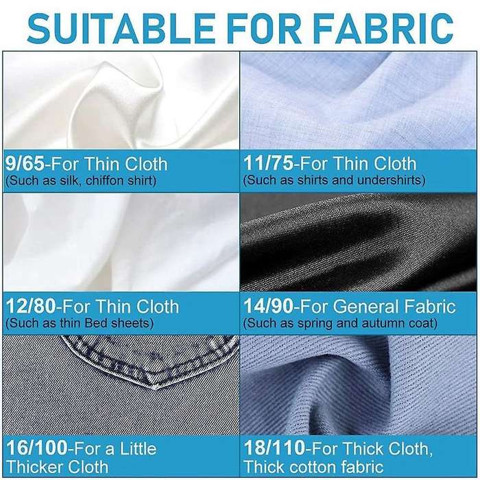 Sewing Machine Needles, 60pcs Universal Accessories for Denim Jeans