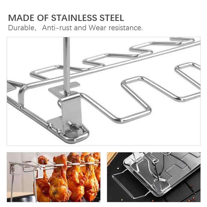 Bbq Beef Chicken Leg Wing Grill Rack Stainless Steel Barbecue -a