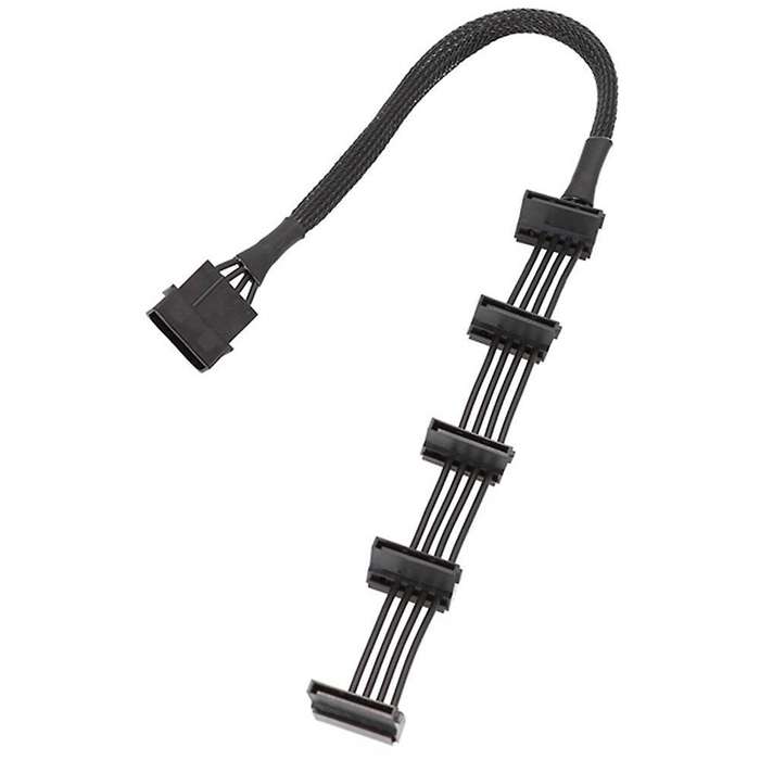 2pcs Sata Splitter 4-pin Ide 1 to 5 Sata Power Cable for Pc Server