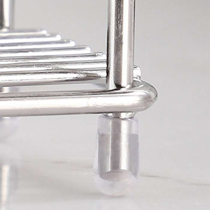 5 Slots Silver Stainless Steel Bathroom Small Space Storage Rack