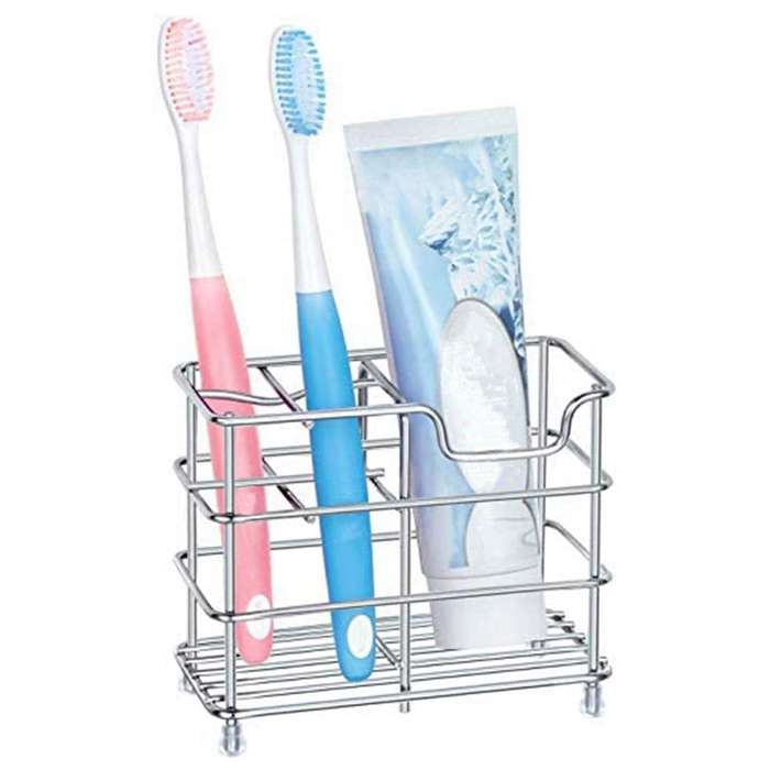 5 Slots Silver Stainless Steel Bathroom Small Space Storage Rack