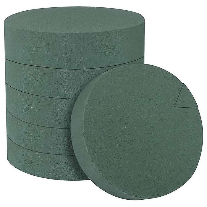6pcs Flower Foam Blocks,6.5inch Round Dry for Artificial Flowers
