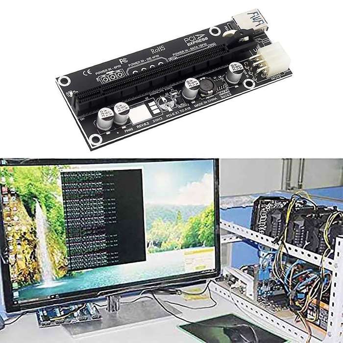 1pcs Pcie Extension Cable X1 to X16 6pin+usb3.0 Interface for Mining