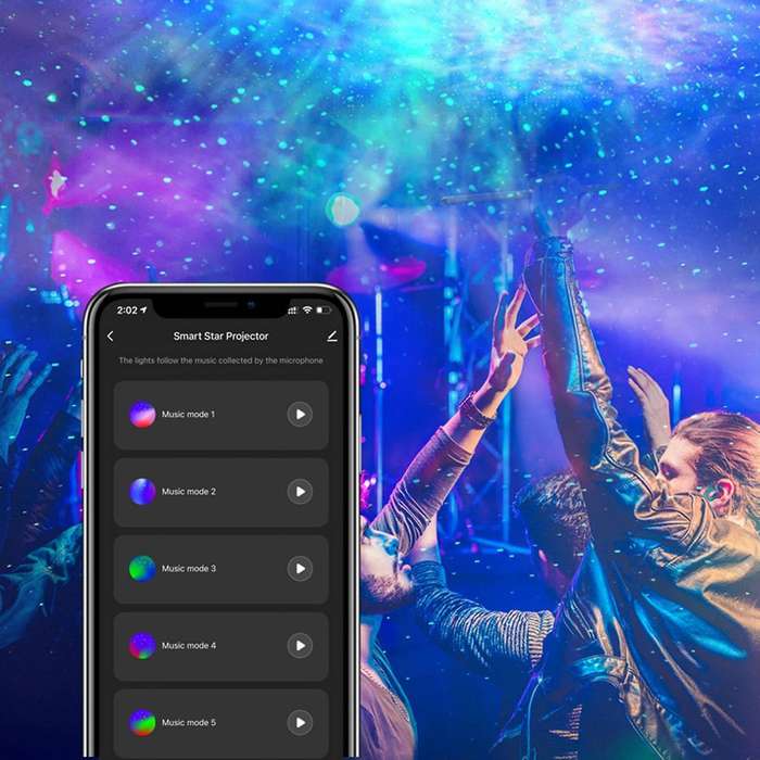 Galaxy Nebula Cloud/moving Ocean Wave, Star Sky Wifi Night Light