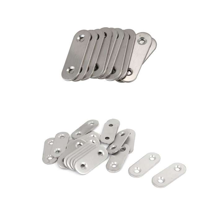 Stainless Steel Flat Bracket Straight Fixing Plates 40mm 20pcs