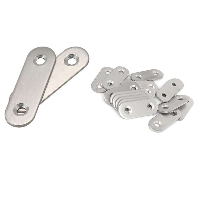 Stainless Steel Flat Bracket Straight Fixing Plates 40mm 20pcs