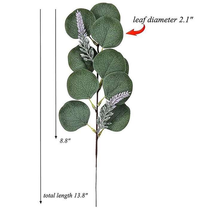 12 Pcs Artificial Eucalyptus Greenery Stems Leaves  (with Lavenders)