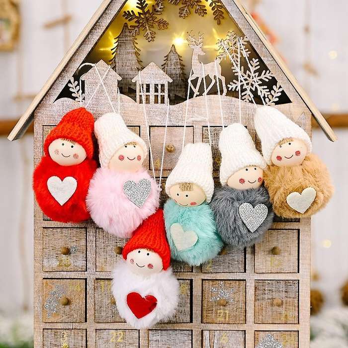 Christmas Decorative Plush Ball Pendant Lovely Mini Snowman Pendant