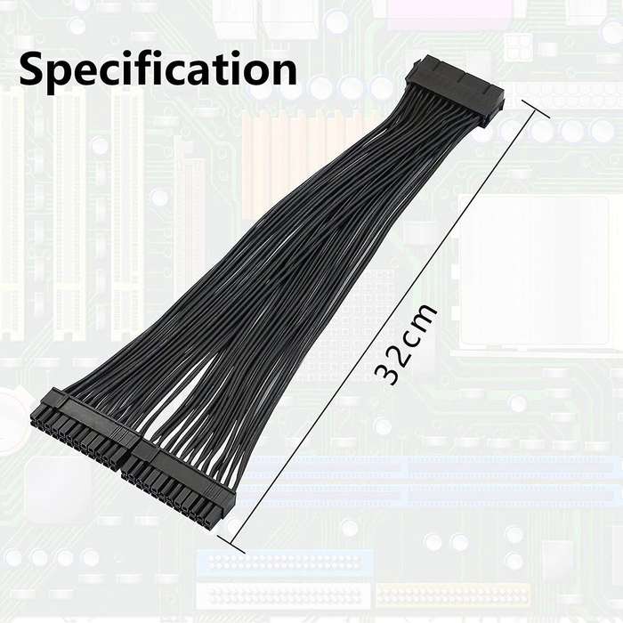 Dual Psu Power Supply 24-pin Atx Cable, for Atx Motherboard Cable