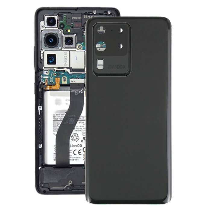 for Samsung Galaxy S20 Ultra Battery Back Cover with Camera Lens Cover (Black)