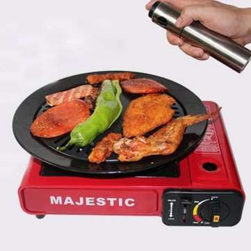 Stainless Steel Oiler Oil Spray Refillable Bottles Fuel Injector Sprayer Pot Gravy Boats Kitchen Too
