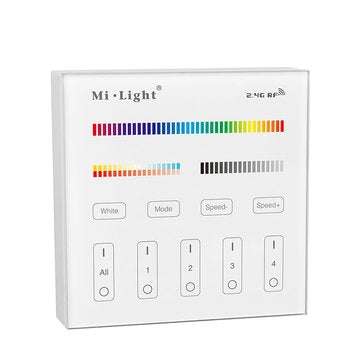 Mi Light Battery Powered B4 4-Zone RGB+CCT Smart Panel RF Controller For LED Strip Light Lamp Bulb