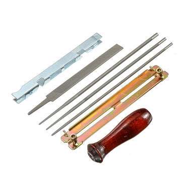 7pcs 4.0+4.8+5.5mm Round Files Flat File 15mm Chanisaw Sharpening Kit