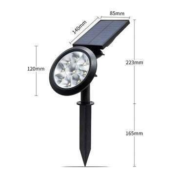 Solar Garden Light Spot Outdoor 9 LED Garden Lawn Landscape Path Wall Lamp Waterproof for Home Garde