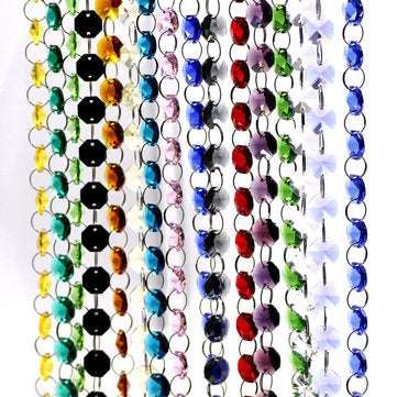 100Pcs 14mm Crystal Glass Octagon Loose Beads Multicolour Chandelier Home DIY Decor Handmade Craft