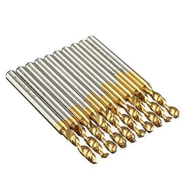 10pcs 3.175mm Shank 2.5mm HSS Titanium Coated Drill Bits PCB Drill