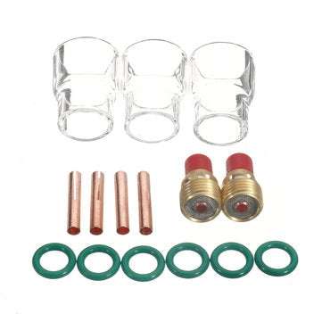 15Pcs TIG Welding Torch Gas Lens #12 Cup Kit for WP-9/20/25 Series 1/8inch