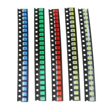 100Pcs 5 Colors 20 Each 1210 LED Diode Assortment SMD LED Diode Kit Green/RED/White/Blue/Yellow