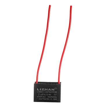 10pcs CBB61 450V 2uf Starting Capacitance AC Fan Capacitor CBB Motor Run Capacitor 450V 2F