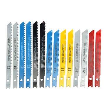 14Pcs U Fitting Shank Jigsaw Blades Set Metal Plastic Wood Blades For Black and Decker