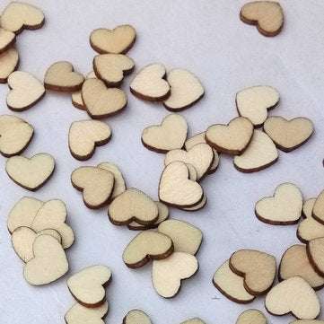 100Pcs Laser Engraving Rustic Wooden Love Heart Crafts DIY Wedding Table Scatter Confetti Vintage De