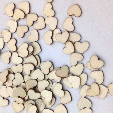 100Pcs Laser Engraving Rustic Wooden Love Heart Crafts DIY Wedding Table Scatter Confetti Vintage De