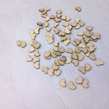 100Pcs Laser Engraving Rustic Wooden Love Heart Crafts DIY Wedding Table Scatter Confetti Vintage De