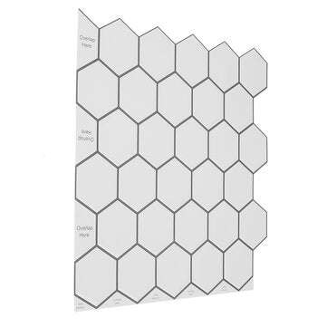 Morcart 3D Hexagon Wall Sticker Bath Kitchen Decals Art Sticker Poster Decor 12``x12``