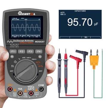 Upgraded MUSTOOL MDS8207 Intelligent 2 in 1Digital 40MHz 200Msps/S Oscilloscope 6000Counts True RMS