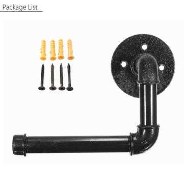 Industrial Rustic Style Iron Pipe Wall Mount Toilet Tissue Paper Roll Holder Towel Bar