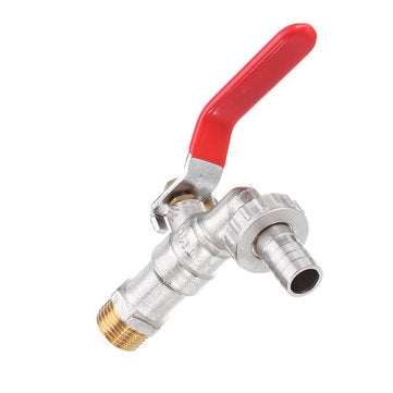 TMOK 1/2`` Lever Brass Single Cold Tap Washing Machine Faucet Adapter w/ Nozzle Male Thread for Gard