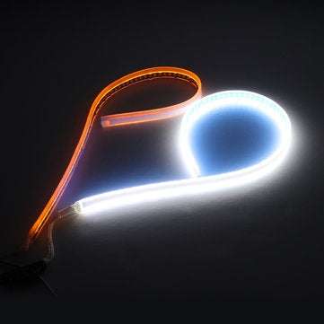 Switchback 60cm Car LED Strip Light DRL with Turn Signal White/Red/Blue Ye... (COLOR.: WHITE&YELLOW)