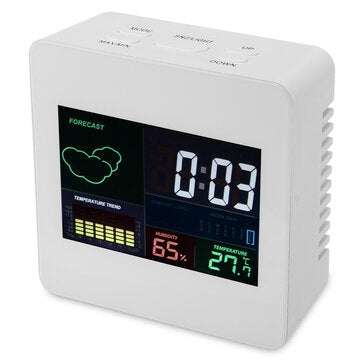 TS-S61 Digital Temperature Humidity Clock Indoor Wireless LED Calendar Alarm Clock